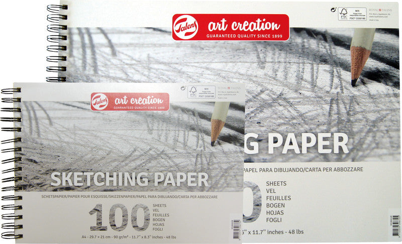 Talens Skizzenblock, Papier, 29,7 × 42 cm, Weiss, 100 Blatt