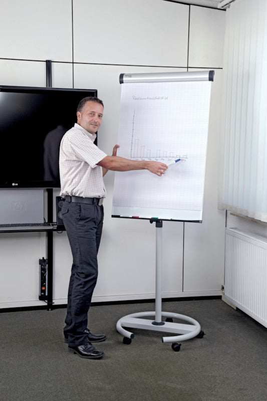 MAUL Flipchart – 66 × 97 cm, weiss, Metall