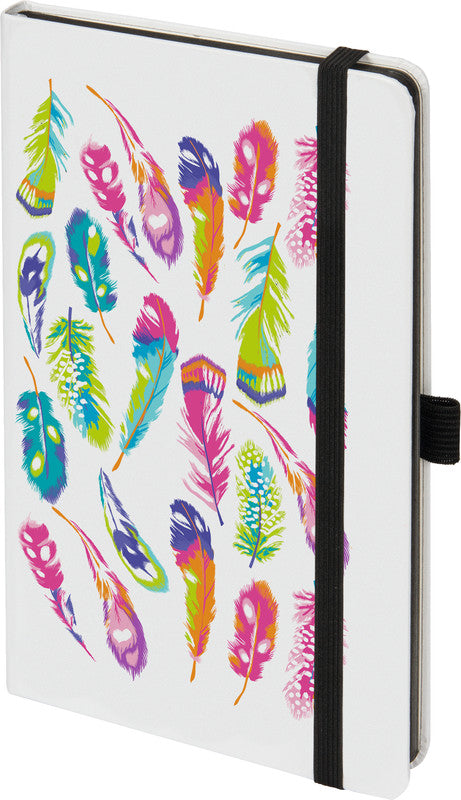 Biella Notizbuch, 125 × 195 mm, punktkariert, Fadenheftung, 192 Seiten, 80 g/m² – mehrfarbig