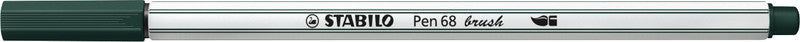STABILO Pen 68 Brush Filzstift – Pinselspitze, 1 mm, wasservermalbar, Olivgrün