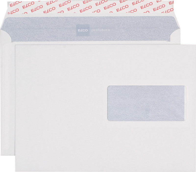 Elco Couvert C5, Fenster rechts, Haftklebung, naturweiss, 100 g/m², mit Innendruck – 500 Stk.