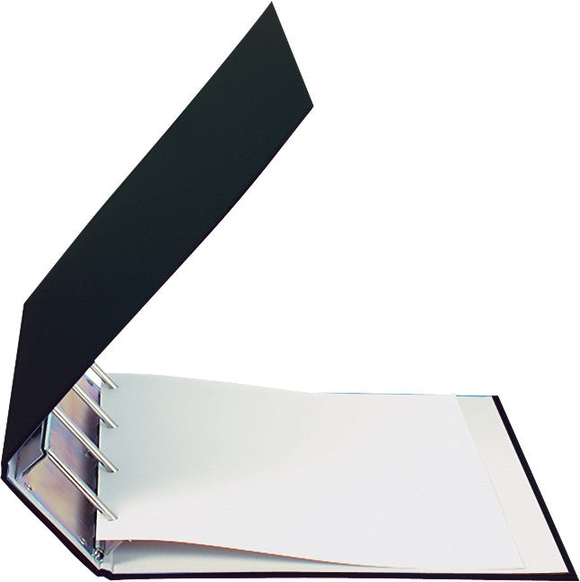 Biella Ringbuch Tixor – A4 Hochformat – 4-Ring Stiftmechanik, Rücken 80 mm – Schwarz, Karton, FSC