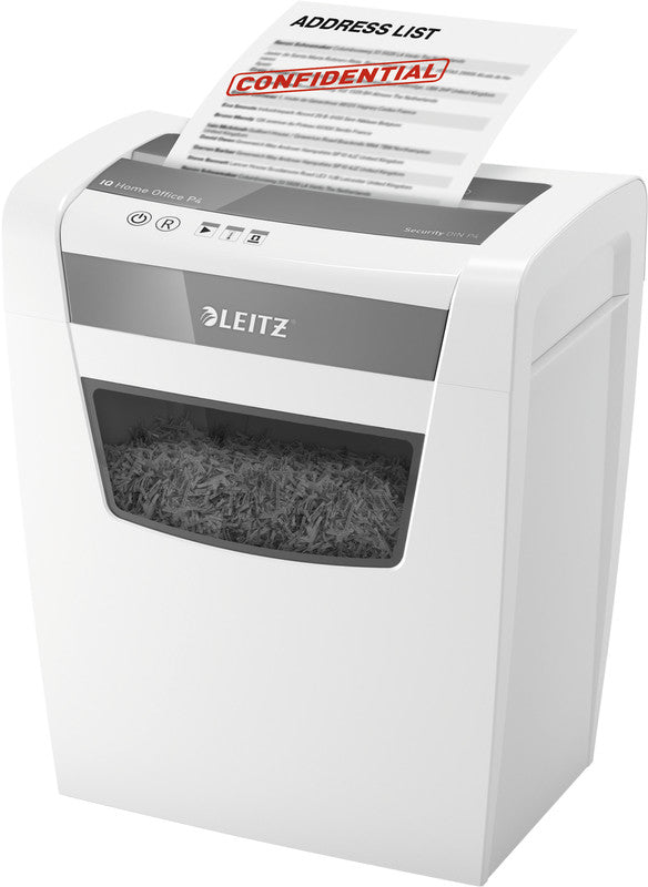 Leitz IQ Home Office – Aktenvernichter, DIN P-4, Partikelschnitt 4 × 28 mm, 10 Blatt, 23 l, A4