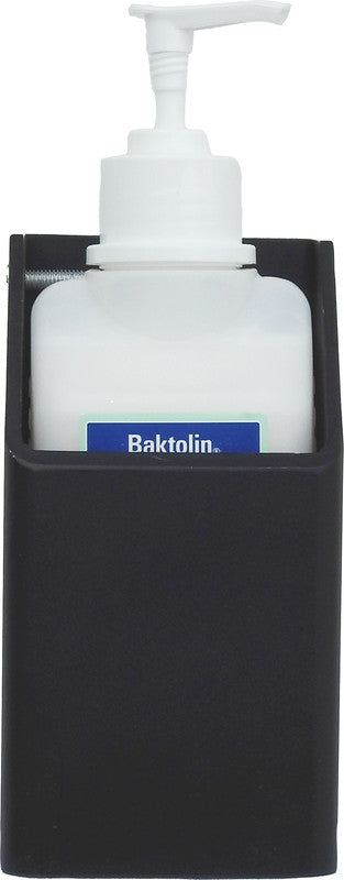 Q-connect Desinfektionsmittelspender, Stahl, Schwarz, B 80 × H 155 × T 80 mm