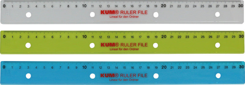 Kum Wandtafel-Lineal 30 cm – Kunststoff, sortiert, mit Tuschekante, zum Abheften