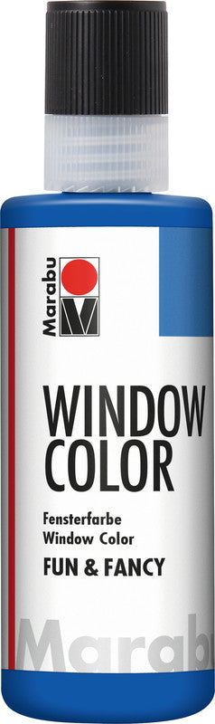 Marabu Fun & Fancy – Fenstermalfarbe – Ultramarinblau, 80 ml, für Glas & Porzellan