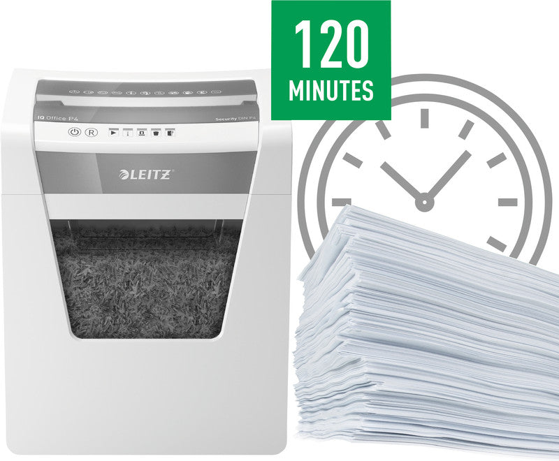 Leitz IQ Office – Aktenvernichter, DIN P-4, Partikelschnitt 4 × 40 mm, 15 Blatt, 23 l, A4