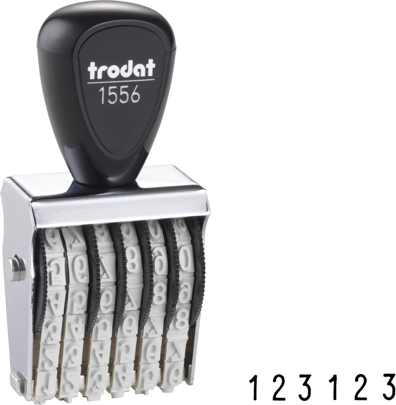 Trodat Motivstempel – Motiv: Zahlen (6-stellig), Metall, 28 × 5 mm, ohne Kissen