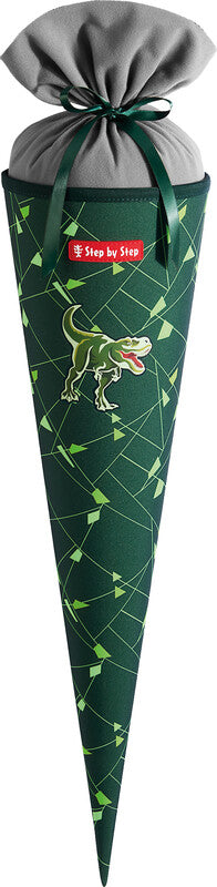 Step by Step Schultüte 70 cm × Ø 18 cm, 5 l – Motiv Dino Night Tyro – Serie SPACE SHINE – rPET