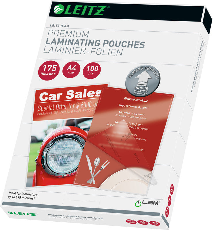 Leitz iLAM UDT Laminierfolien A4, glänzend – 175 µm, 216 × 303 mm, 100 Stk.