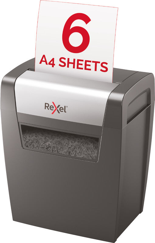 Rexel Momentum X406 – Aktenvernichter, DIN P-4, Partikelschnitt 4 × 28 mm, 6 Blatt, 15 l, A4
