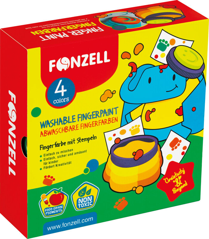 Fonzell Fingerfarben – Set – 4 Farben, sortiert