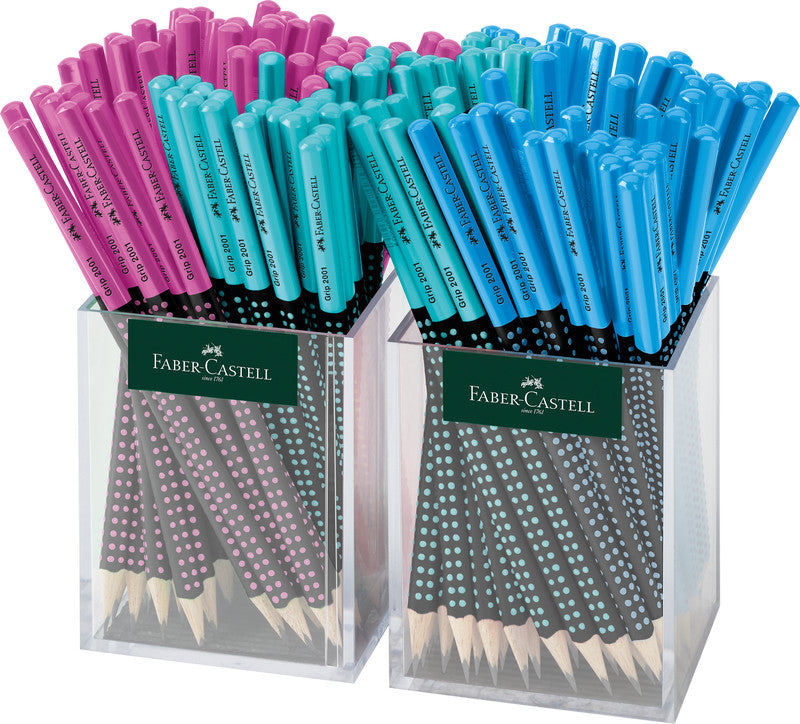 Faber-Castell Grip 2001 Bleistift, Dreikant, Grip-Zone, HB, Mine Ø 2 mm, farbig sortiert