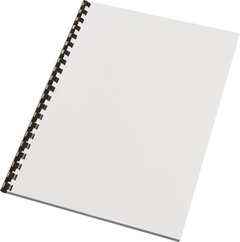 GBC Umschlagdeckel LeatherGrain – weiss, Karton – 100 Stk.
