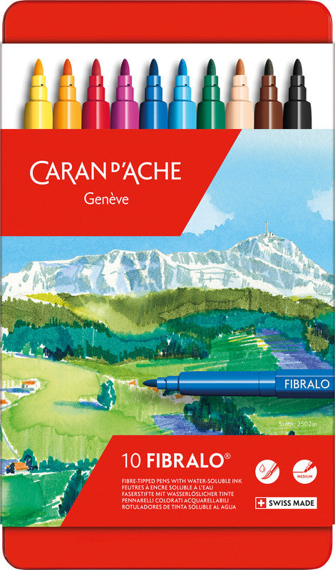 Caran d-Ache Filzstifte Fibralo, Strichbreite 2,8 mm, 10 Farben