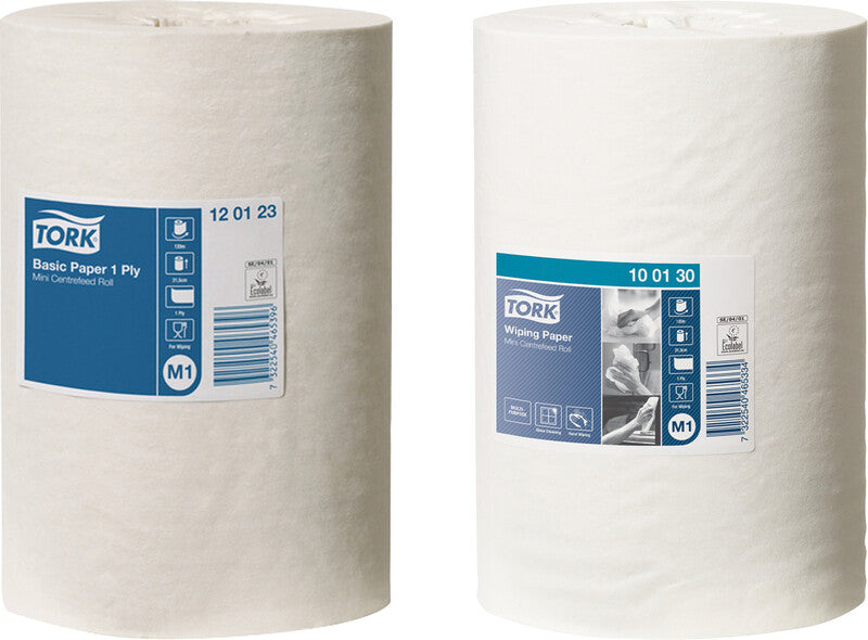 Tork Putzrolle – 1-lagig, Papier, weiss, 215 mm × 120 m, für Tork M1 System