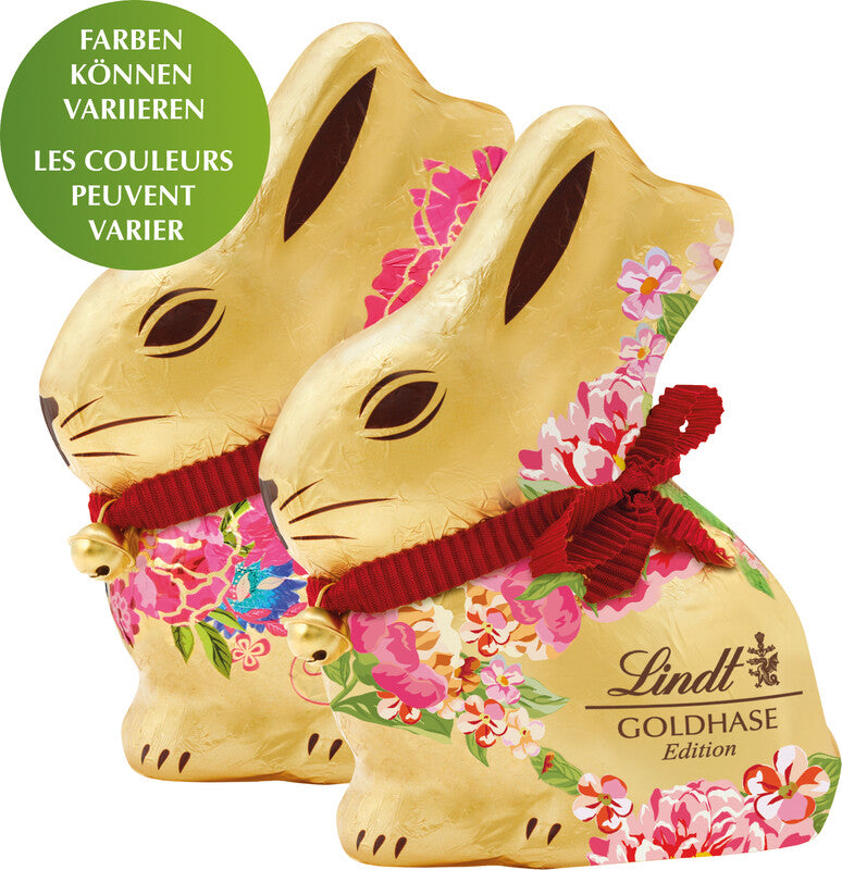Lindt Flower Edition Osterschokolade Goldhase – Milch, 200 g