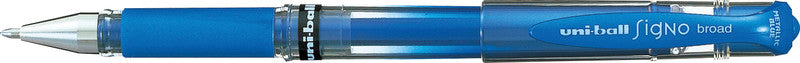 Uni-Ball Signo broad – Tintenroller, dokumentenecht, mit Kappe, 0,6 mm, blau metallic