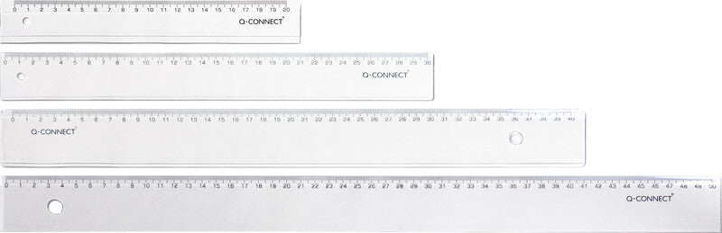 Q-connect Wandtafel-Lineal 30 cm – Kunststoff, transparent