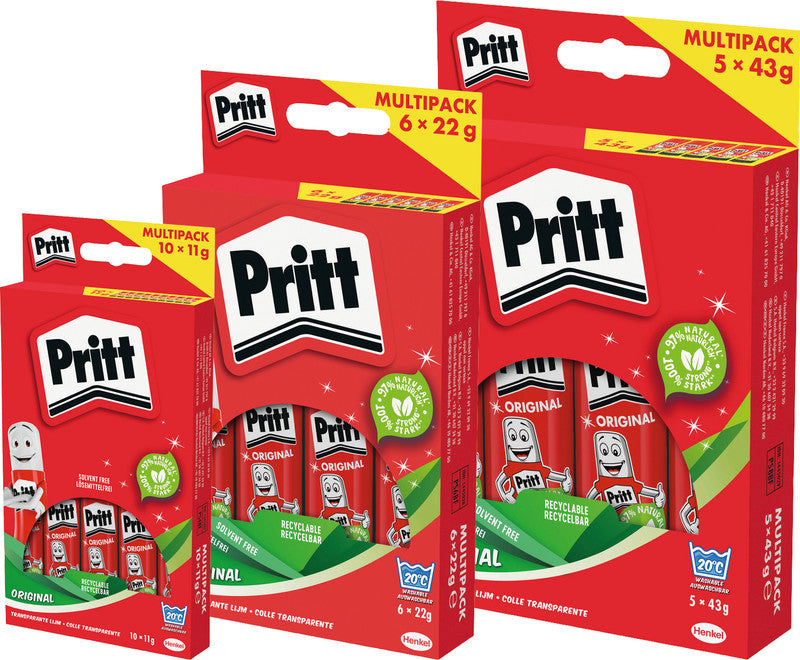 Pritt Klebestift – Stift, permanent, transparent, lösungsmittelfrei, schnelltrocknend, 43 g, zum Basteln