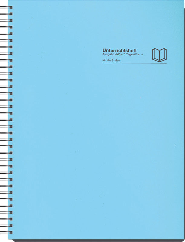 Verlag für unterrichtsm. Übungsheft, Spiralbindung, Karton, 128 Seiten, perforiert, 100 g/m² – Hellblau