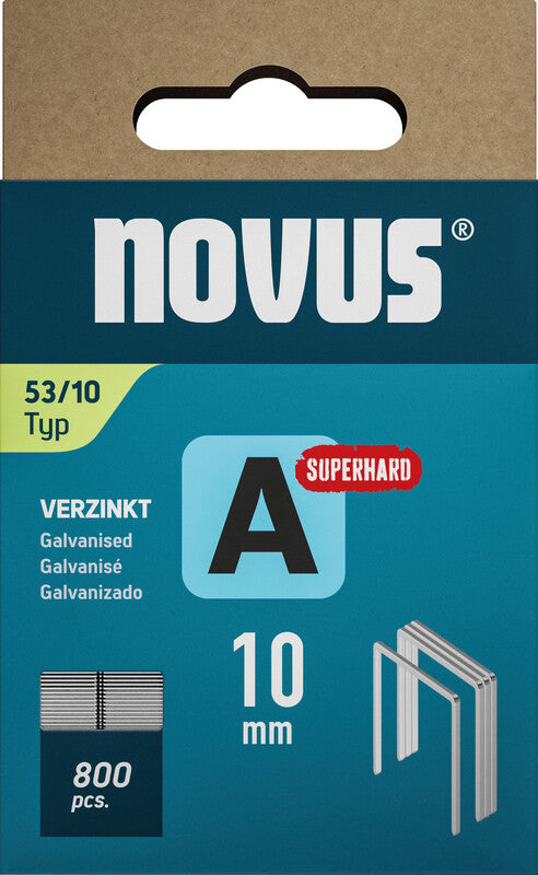 Novus Heftklammern 53/10 – 10 mm – Metall, silber – 800 Stk.