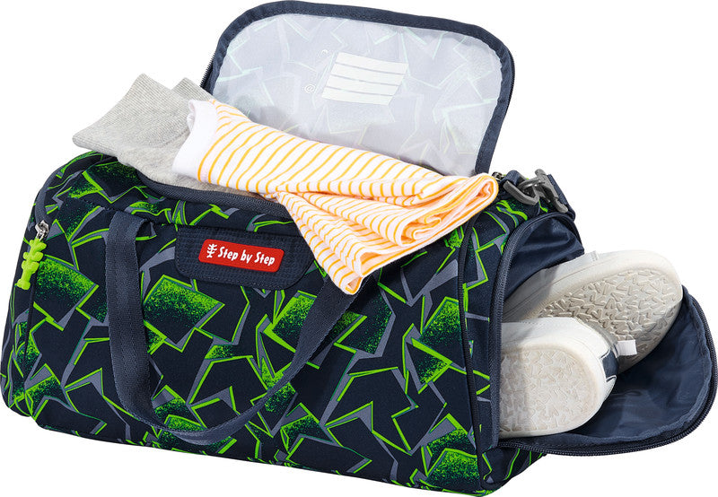 Step by Step Sporttasche – 13 l, Motiv Wild T-Rex Taro, mit Schultergurt, wasserabweisend, 38 × 20 × 23 cm