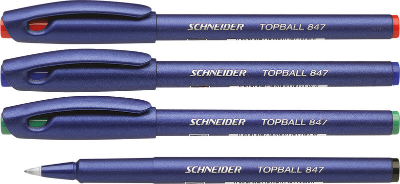 Schneider Schreibgeräte Schneider Topball 847 – Tintenroller, mit Kappe, 0,5 mm, Blau
