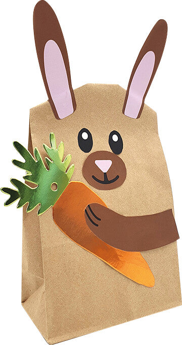 Braun + company Geschenktüten – Ostern, Hase – mit Stickerbogen – 120 × 210 × 60 mm – 2 Stk.