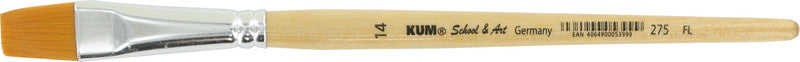 Kum Pinsel – braun, Synthetikhaare, Grösse 14, flach, Aluminiumzwinge, lösungsmittelbeständig