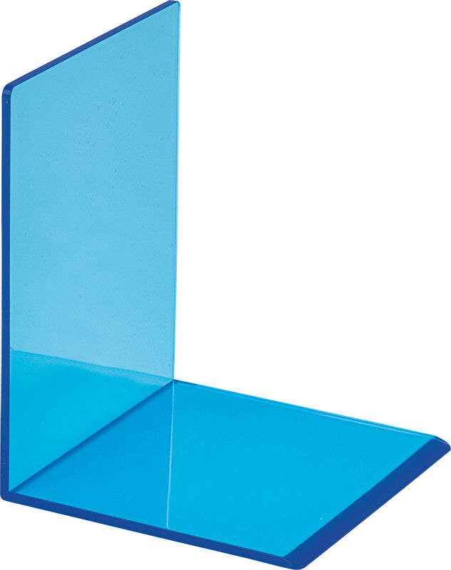 MAUL Buchstützen – blau transparent – 100 × 130 mm – Kunststoff, 2 Stück