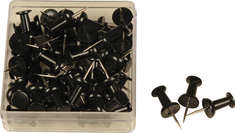 Alco Pinnnadeln – schwarz, Kunststoff – L 24 mm, Kopf Ø 7,5 mm – 40 Stück