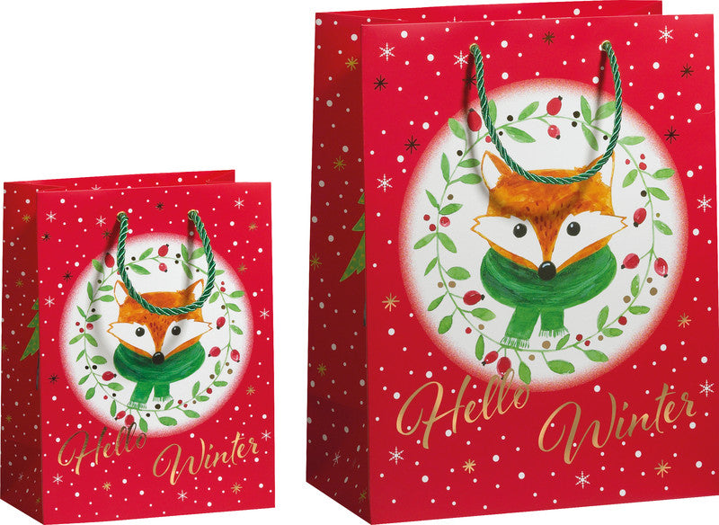 Zoewie Geschenktasche – Winter Fox – Papier – 260 × 335 × 135 mm