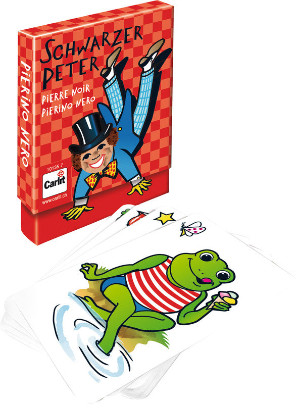 Carlit Kartenspiel Schwarzer Peter – 2–6 Spieler, ab 4 Jahren, mehrsprachig, 78 × 109 × 16 mm, Karton, mehrfarbig