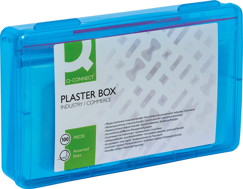 Q-connect Pflaster Box – hautverträglich – sortiert – 210 × 42 × 135 mm – 100 Stk.