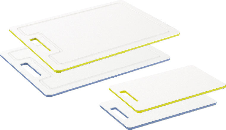 Rotho Schneidebrett Caruba – 15 × 0.9 × 25 cm – Kunststoff – Blau – mit Henkel, Antirutschfüssen
