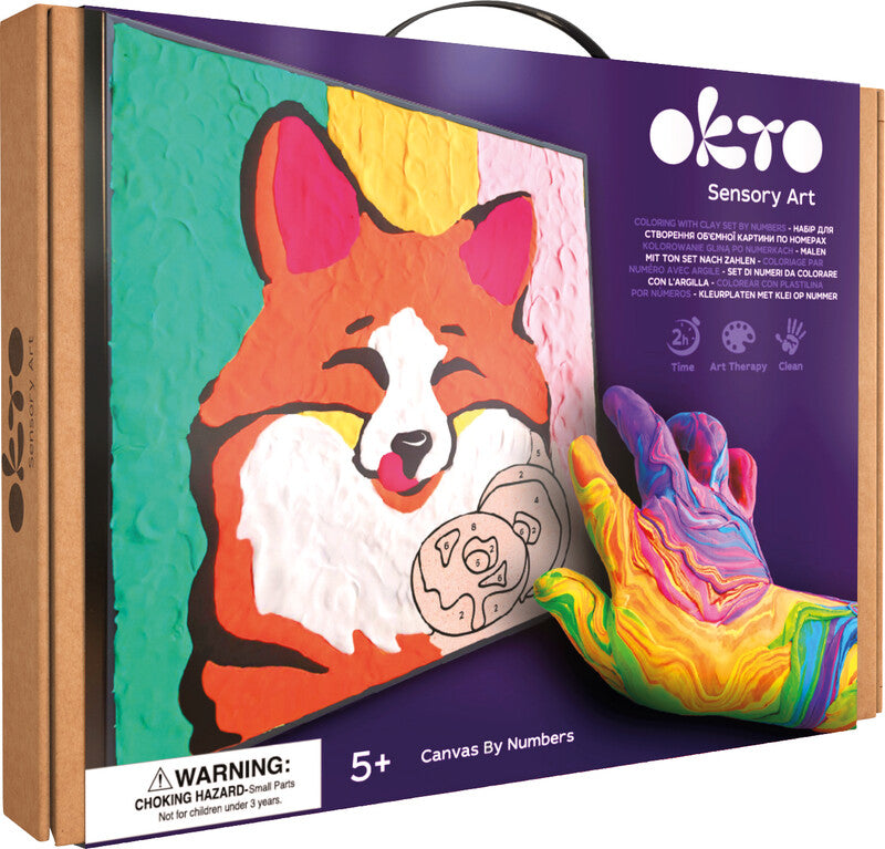 Okto Sensory Art – Modelliermasse-Set Malen nach Zahlen – ab 5 Jahren – 14 Modelliermassen – 290 × 290 mm