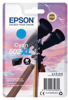 Epson Tintenpatrone 502XL, cyan, XL, 470 Seiten – für Inkjetdrucker/Multifunktionsgeräte