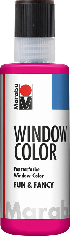 Marabu Fun & Fancy – Fenstermalfarbe – Himbeer, 80 ml, für Glas & Porzellan