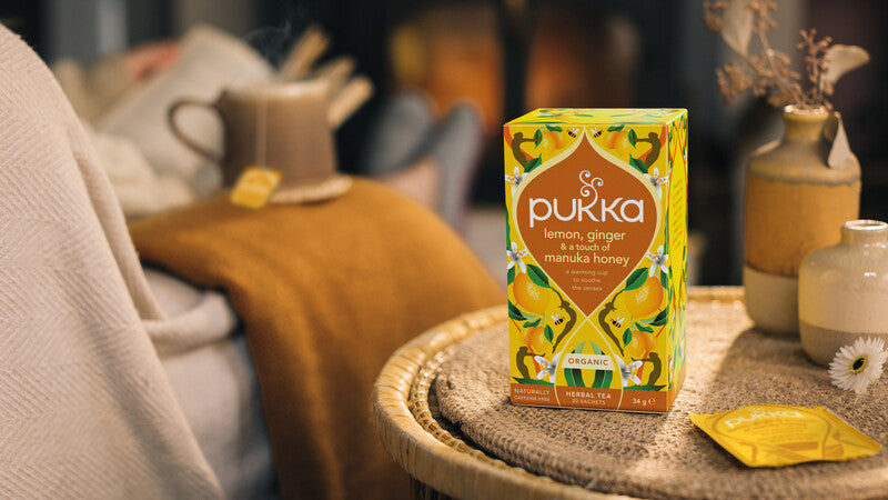 Pukka Zitrone, Ingwer & Manuka Honig – Teebeutel, Bio-Kräutertee – 20 Beutel