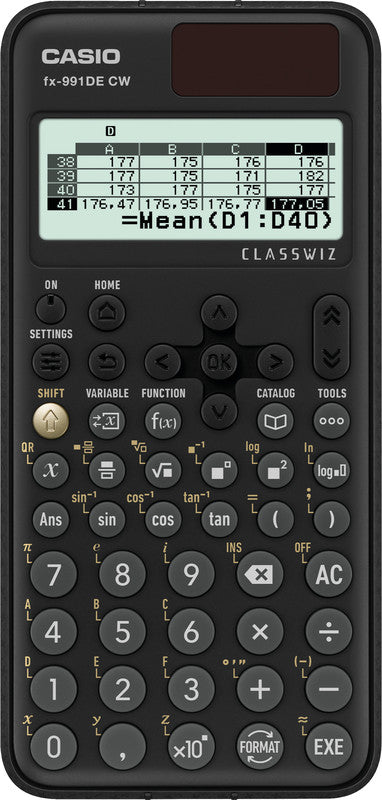 Casio Taschenrechner FX-991DE CW ClassWiz – 17-stellig, LCD, Rundung, Solar + Batterie, schwarz, 77×162×11 mm