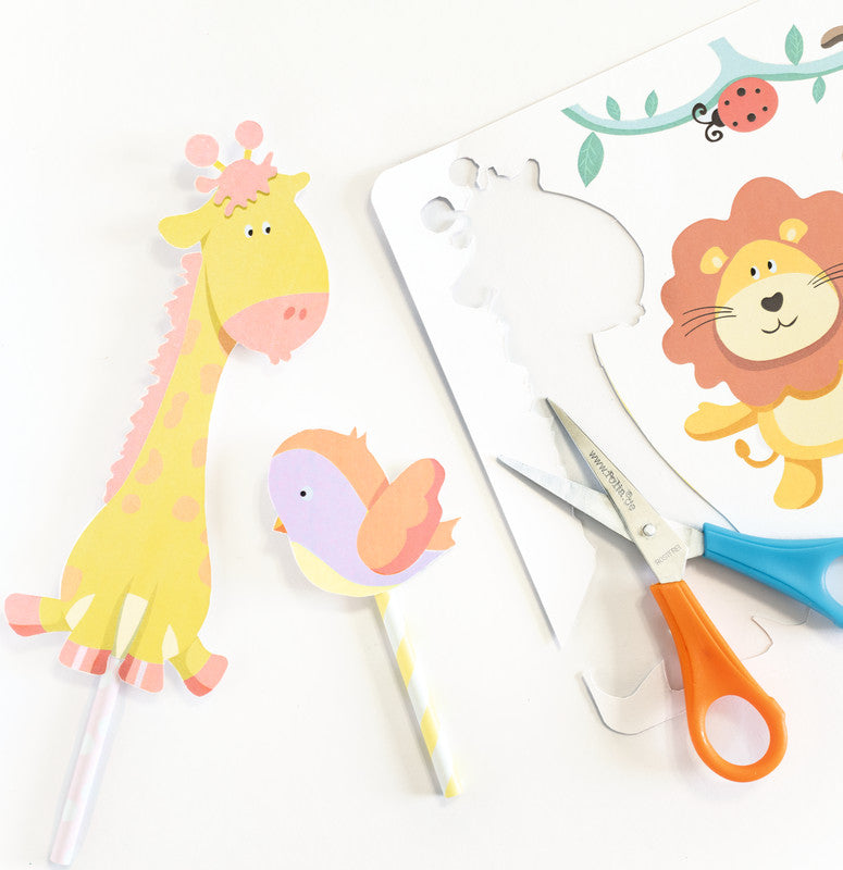 Folia Schablonen-Set – Zoo, Kunststoff, Grün, Set, 6-teilig, zum Basteln
