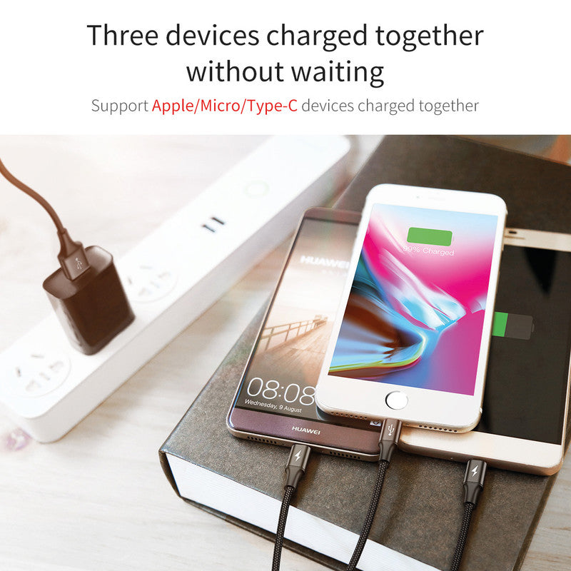 Baseus USB-Kabel, Lightning, USB-C, Micro-USB, 1,2 m, USB 2.0