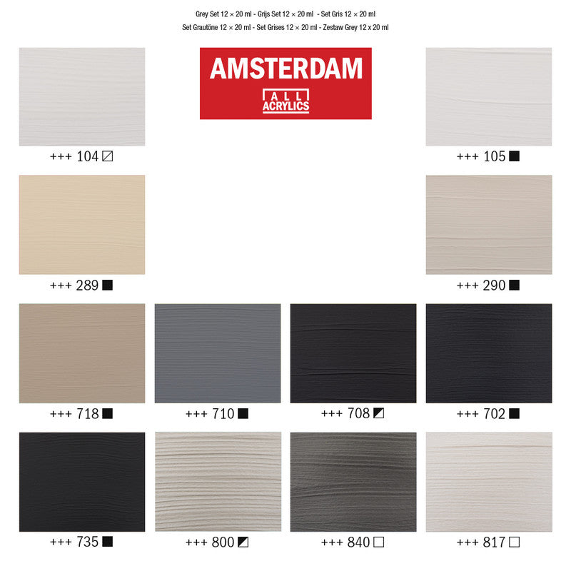 Royal Talens Amsterdam – Acryl Standard – Acrylfarbe – Set – 12 Farben, 12 × 20 ml
