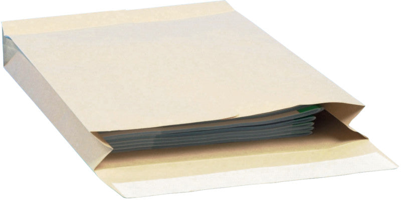 Q-connect Papierversandtasche – 353 × 250 × 40 mm, Seiten- und Bodenfalte, braun, selbstklebend – 100 Stück
