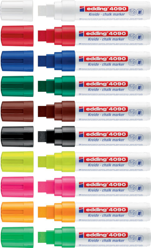 Edding Kreidemarker 4090 – Keilspitze, 4–15 mm – Neonorange