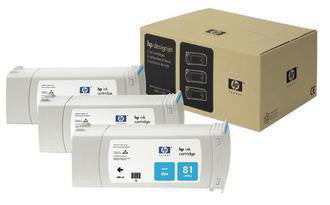 HP Tintenpatronen-Multipack 81, Cyan, 3er-Pack