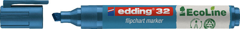 Edding Flipchart-Marker 32 EcoLine – Keilspitze 1,5-5 mm – Blau – Nachfüllbar