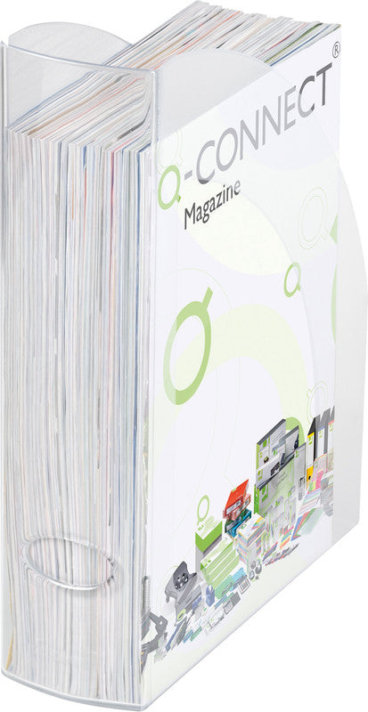 Q-Connect Stehsammler C4 – 80 mm, transparent, Kunststoff