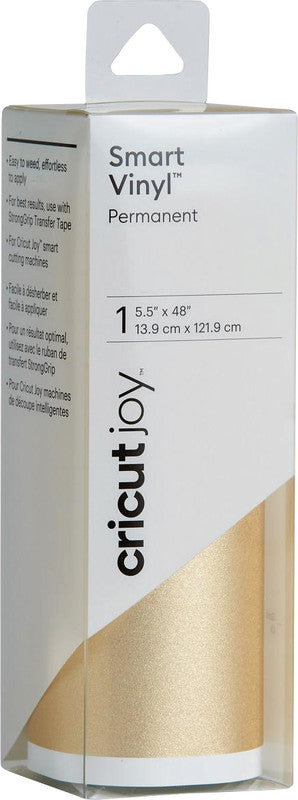 Cricut Smart Vinyl Klebefolie – schimmernd, permanent, gold – 13,9 × 121,9 cm – für Cricut Joy